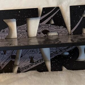 Open Road Brands Black and Gray Spacecraft Wall Shelves